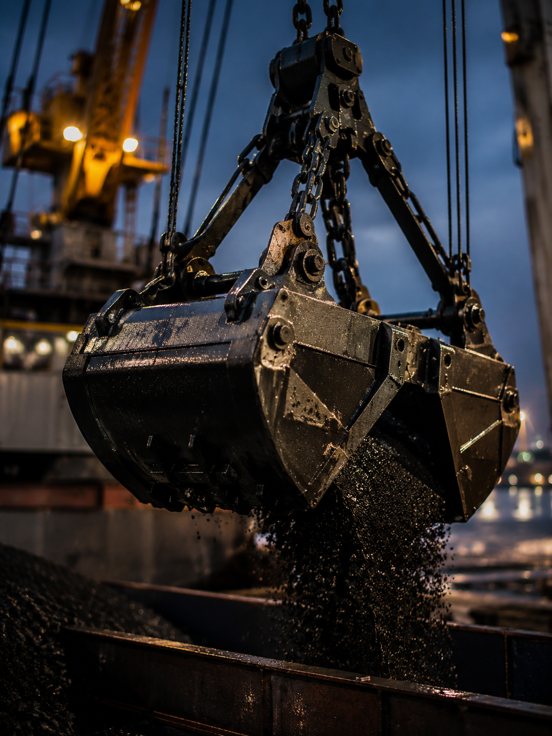 Crane operations at port
